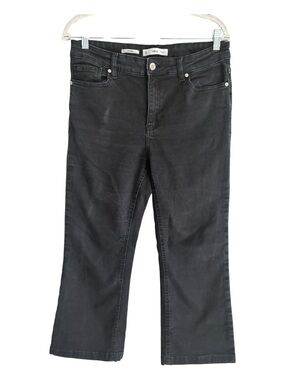 Mango MNG Black Bootcrop Flare Jeans Size 10